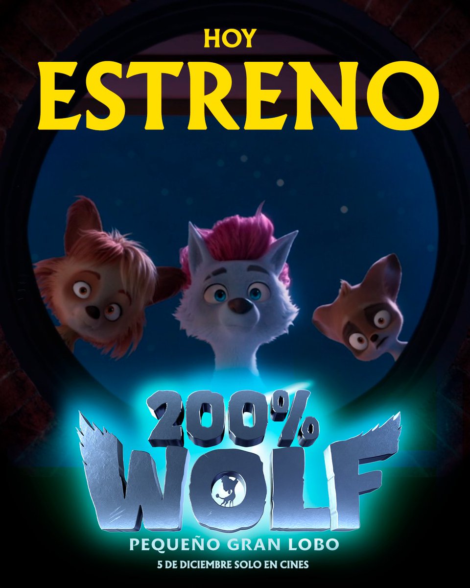 🎉 ¡Hoy es el día! "200% Wolf, pequeño gran lobo" llega a los cines de toda España.
Ven con tu familia a vivir esta aventura llena de risas, magia y corazón en la gran pantalla.
¡Os esperamos en el cine para aullar de risa juntos! 🐺🍿
#200WolfPequeñoGranLobo #CineFamiliar