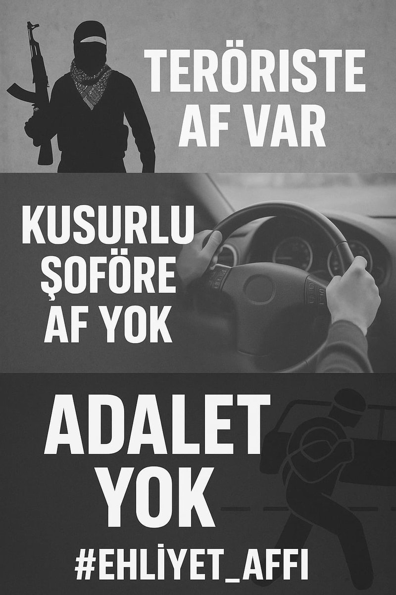 İnsanların mağduriyetinden fırsat elde etmek ancak acizlere yakışır.

Sırf insanlara ceza yazabilmek için, hiçbir suça karışmamış, trafik kuralı ihlali yüzünden milyonlarca insanı mağdur ediyorsunuz.
<a href="/AliYerlikaya/">Ali Yerlikaya</a>
<a href="/cuneytyuksel_/">Prof. Dr. Cüneyt Yüksel</a>
<a href="/Akparti/">AK Parti</a>
BirTek ŞoföreAfYok
#ErdoğandanŞoföreAf