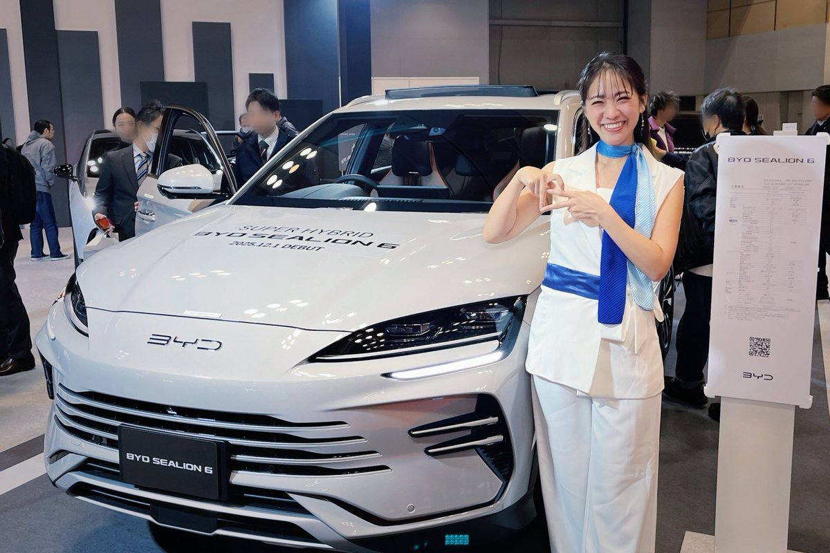 byd_japan's tweet photo. 🚗 大阪モーターショー2025 開催中! 🚗
BYDブースでは、#JMS2025 で話題だった軽EV 「BYD RACCO」 と、
新発売モデル 「BYD SEALION 6」 を展示しています✨
ぜひ実車を見て、触れて、楽しんでください!🦦🦭
皆さんのご来場をお待ちしています!
#大阪モーターショー #BYD #BYDRACCO #BYDSEALION6 #PHEV #電気自動車
