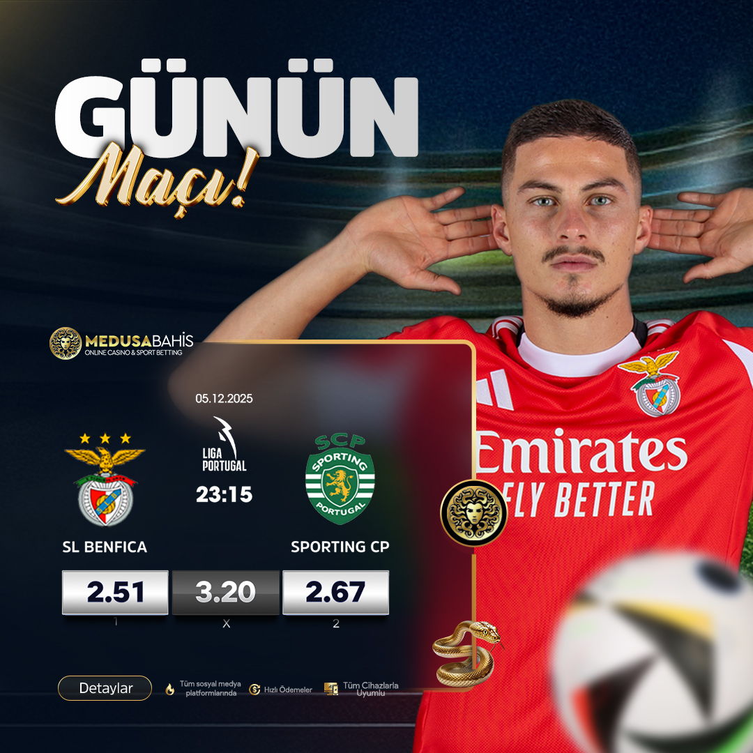 ⚡ Betstrong

🎯 GÜNÜN MAÇI:
⚽ SL Benfica 🆚 Sporting CP | 23:15 | Liga Portugal
Betstrong’da gece maçının ateşi yüksek! ⚽🔥
👉 dub.sh/8000tldenemebo…
#Betstrong #LigaPortugal #Benfica #Sporting #BahisKeyfi #FutbolGecesi #MacVakti