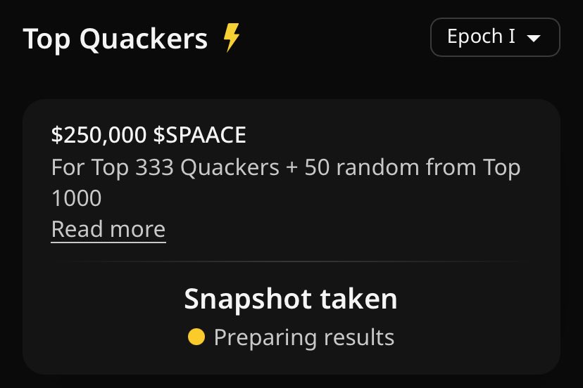 bigmanstuff0's tweet image. as one epoch closes another one opens on @spaace_io

this isn't the time to relent on your spaace grind

&amp;gt; quack spaace harder
&amp;gt; trade on spaace 
&amp;gt; cook with spaace 

be a spaace maxi !