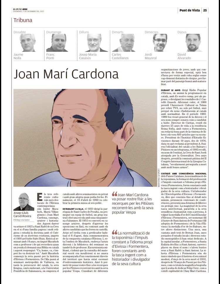 AntoniaCastello's tweet photo. Llegint @CarodRoviraJLl al diari @elpuntavui he recordat el meu avi, Andreu Ferrer Marí, que coneixia i llegia Joan Marí Cardona. Li agradava molt la història,  estimava Formentera i la seva gent, i així ens ho va transmetre. Encara m’acompanya! #formentera #cultura #historia https://t.co/PdfPZtL2s4