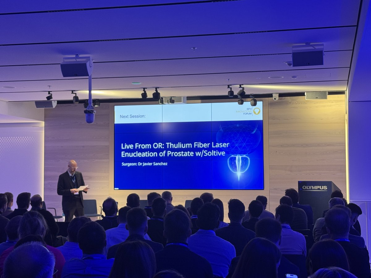 OlympusUrology's tweet photo. 🎥 Live from Hamburg! The #BPHInnovationsForum2025 is streaming a live surgery broadcast 🔴

💡 Dr. J. Sánchez (live from Barcelona 🇪🇸) is providing delegates with an expert overview of:
 “Thulium Fiber Laser Enucleation of the Prostate with Soltive.”

Learn more about SOLTIVE technology here 👉 https://t.co/HdE36EALTl

#Olympus #UroSurgeon #BPH #iTind #SOLTIVE #20YearsofPLASMA #OpenUpToBetter