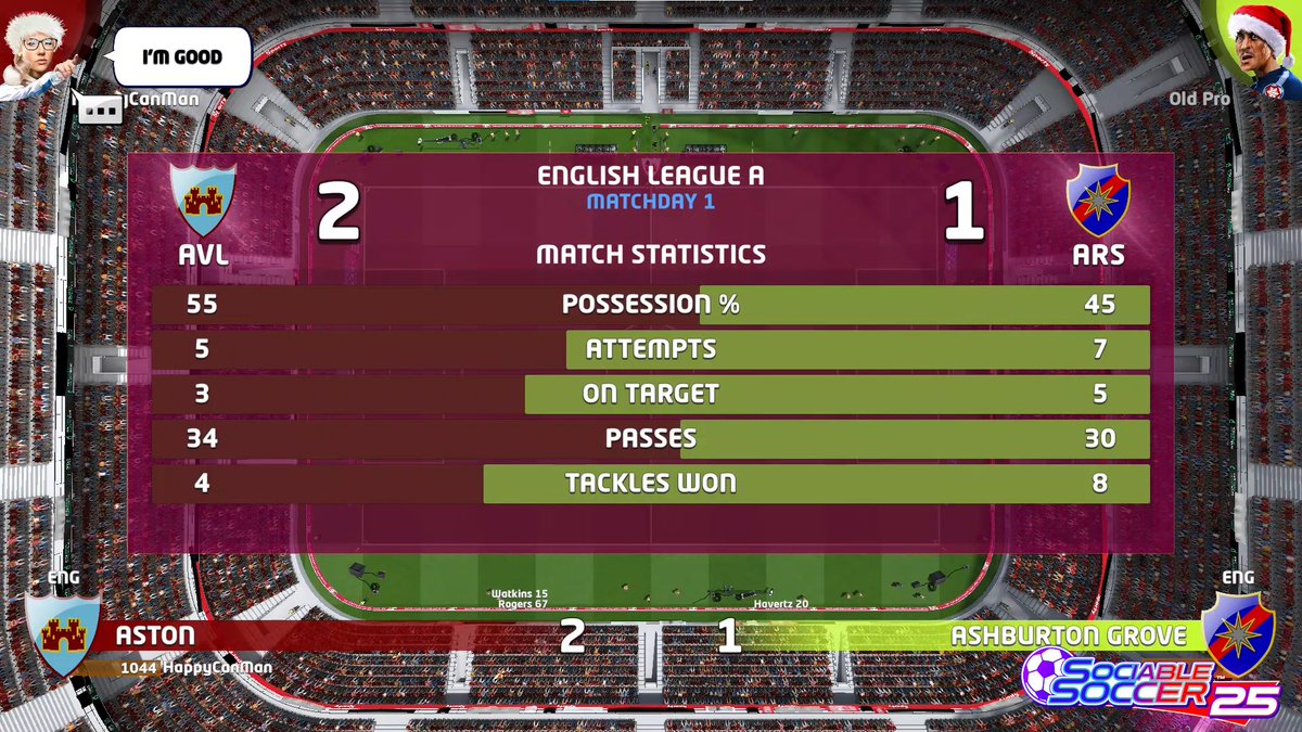The blockbuster match in England this weekend is in-form #Villa vs. league leaders #Arsenal. We thought it would be fun to simulate the match in our game using 'Coach' controls, letting the AI duke it out, and Villa ran out 2-1 winners 😲