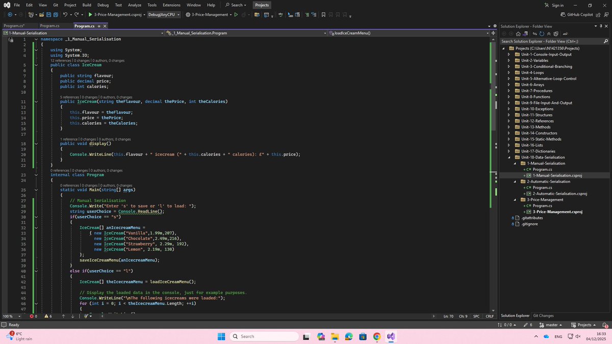 pavan_varma_728's tweet image. Learned about &apos;Data Serialisation&apos; in #CSharp 

&apos;Data serialisation&apos; is the process of transforming a data structure into a format suitable for storing or transmitting, such that it can be reconstructed later.

-&amp;gt; Manual Serialisation
-&amp;gt; Automatic Serialisation

#programming…