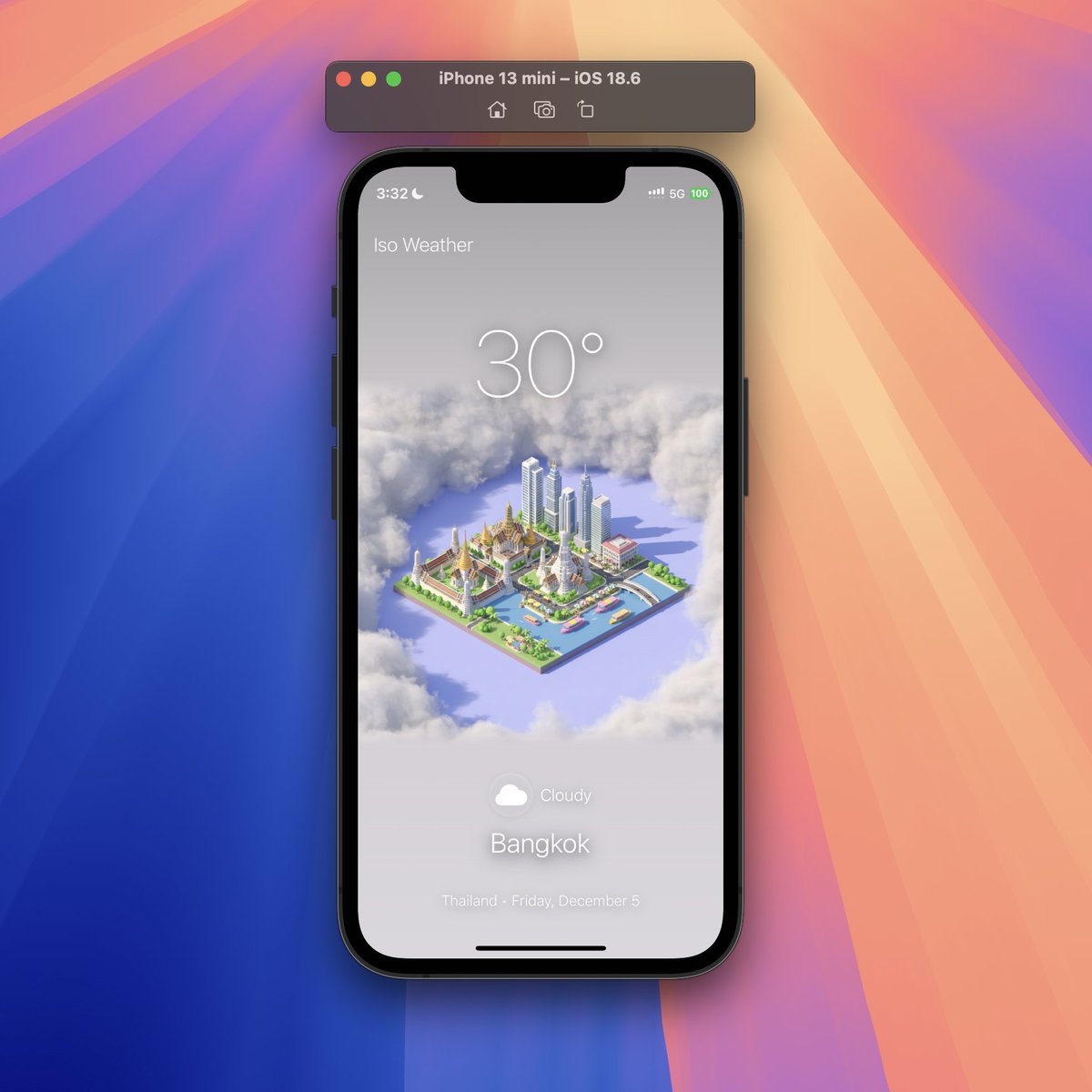 jogicodes's tweet image. I liked Josef&apos;s web app so much that I wanted to bring this natively to iOS and the app store.  

We&apos;re currently waiting for the test flight review... 

Wanna test this?  Reply &quot;iso weather&quot; below 👇 and I will send you an invite once it is live