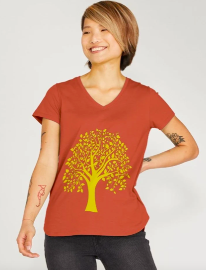 SortiBag's tweet image. In the shade of a tree, we sow the peace our descendants will one day see. 🌳🧡 Join Our #MindTimeMission With This Organic Cotton Jumbo Tree Print T-Shirt in Orange. In partnership with @Teemillstore the pioneering sustainable fashion platform.