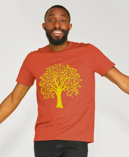 SortiBag's tweet image. In the shade of a tree, we sow the peace our descendants will one day see. 🌳🧡 Join Our #MindTimeMission With This Organic Cotton Jumbo Tree Print T-Shirt in Orange. In partnership with @Teemillstore the pioneering sustainable fashion platform.