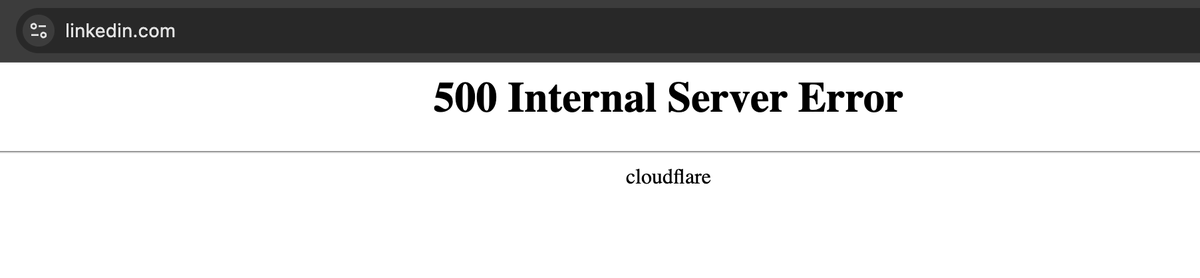 Pauline_Cx's tweet photo. Hmmm who's fault is it, @LinkedIn @Cloudflare ? https://t.co/sIazgHBtXq