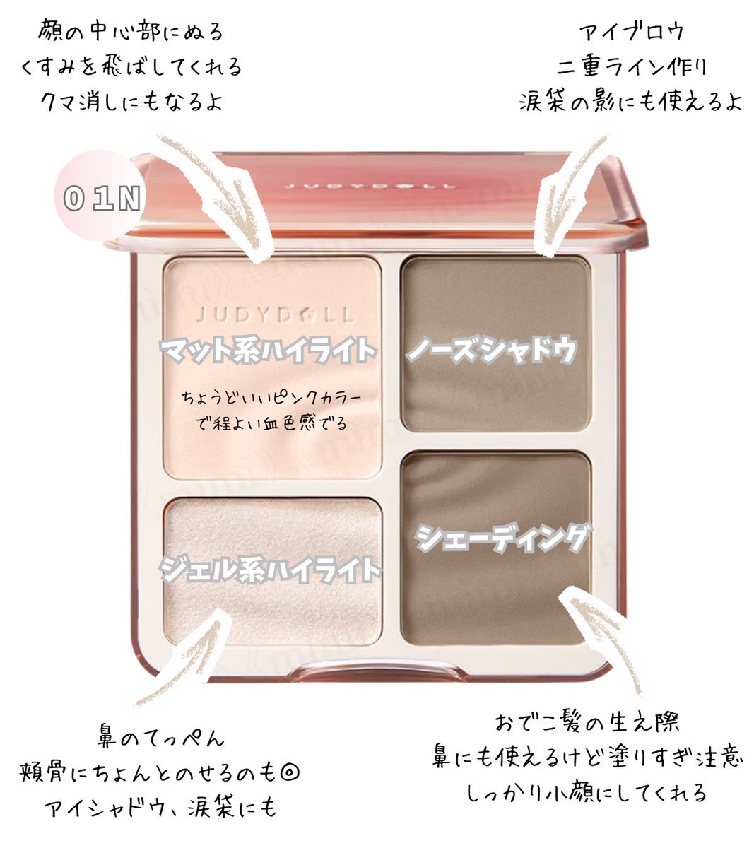 sakura_25mochi's tweet photo. ジュディドールのメリハリパレット。 
これひとつで小顔、血色、盛れ顔ぜーーーーーんぶ叶えてくれるよ。  

しかもミニサイズ（９９０円）も出るからリプに詳細置いとくね⤵︎ https://t.co/geImjobspg