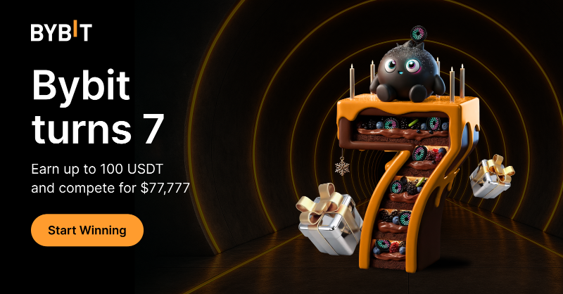 Bybit_Official's tweet photo. Celebrate Bybit’s 7th!
Trade to level up your avatar and score points — the $2.5M prize pool is just the beginning of even more seasonal rewards!