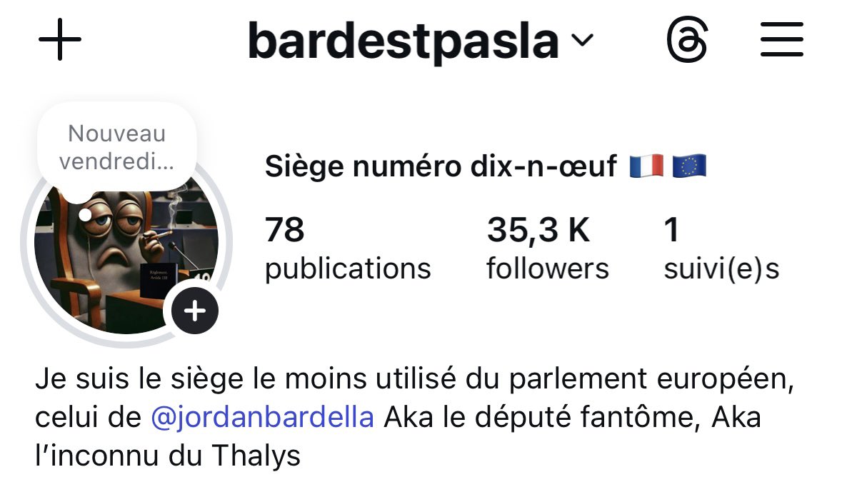 J’ai changé mes noms pour être en phase avec les blagues de mon député… 

💺🐣