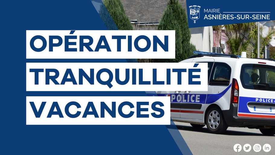 🎄 𝗢𝗣𝗘́𝗥𝗔𝗧𝗜𝗢𝗡 𝗧𝗥𝗔𝗡𝗤𝗨𝗜𝗟𝗟𝗜𝗧𝗘́ 𝗩𝗔𝗖𝗔𝗡𝗖𝗘𝗦 🎄

Vous vous absentez une semaine ou plus ? Partez l’esprit léger pendant les fêtes !

👉 La Police municipale, en partenariat avec la Police nationale, veille gratuitement sur votre domicile, votre commerce ou