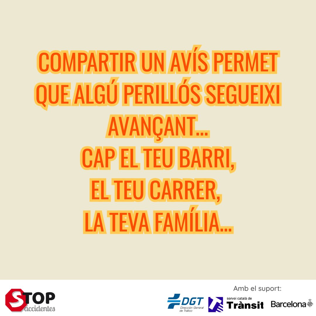 🚫Aquest avís que sembla innocent, no ho és.

No saps qui és a l'altra banda, ni qui està revelant informació.

✅La seguretat depèn de tots.

No comparteixis, avisis, ni participis en aquests grups.

#Radars #SeguretatVial #AulasActivas
<a href="/DGTes/">Dir. Gral. Tráfico</a>  <a href="/transit/">Trànsit</a>