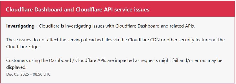 TechMyDay_IT's tweet photo. **Just in**

#Cloudflare #Issues https://t.co/YYyBZpv0bj