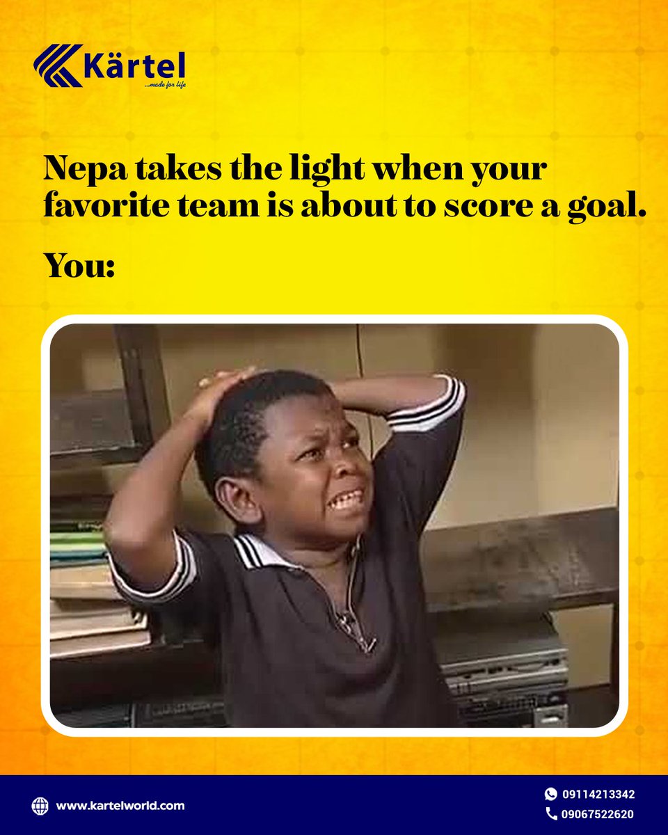 kartel_world's tweet image. Don’t let this be you this season.

Just when the goal is loading… NEPA says not on their watch 

Enjoy uninterrupted power supply with Kärtel.

#KartelEnergy #PowerYourMoments #UninterruptedPower #StayConnected