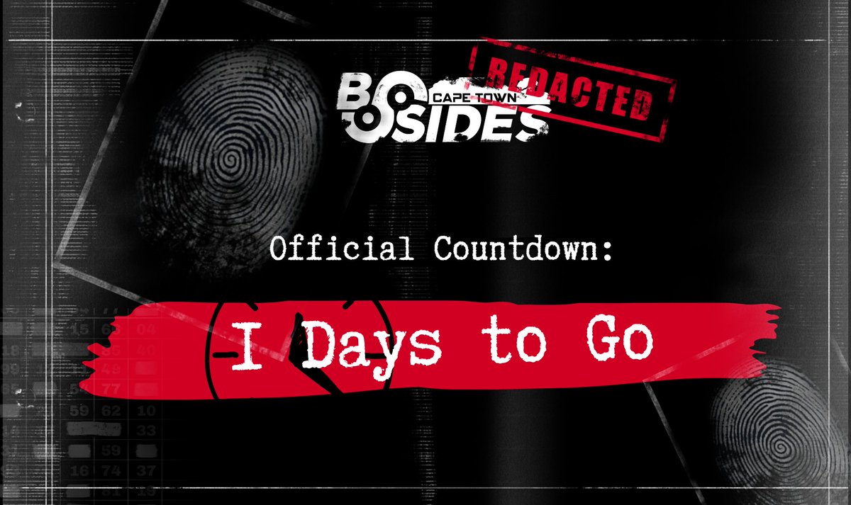 The countdown hits one.
Tomorrow we unleash three tracks, a mountain of talks, live demos, a scavenger hunt, a CTF and enough caffeine to power a small data center.

Charge your devices. Update nothing.
BSides Cape Town lands tomorrow.