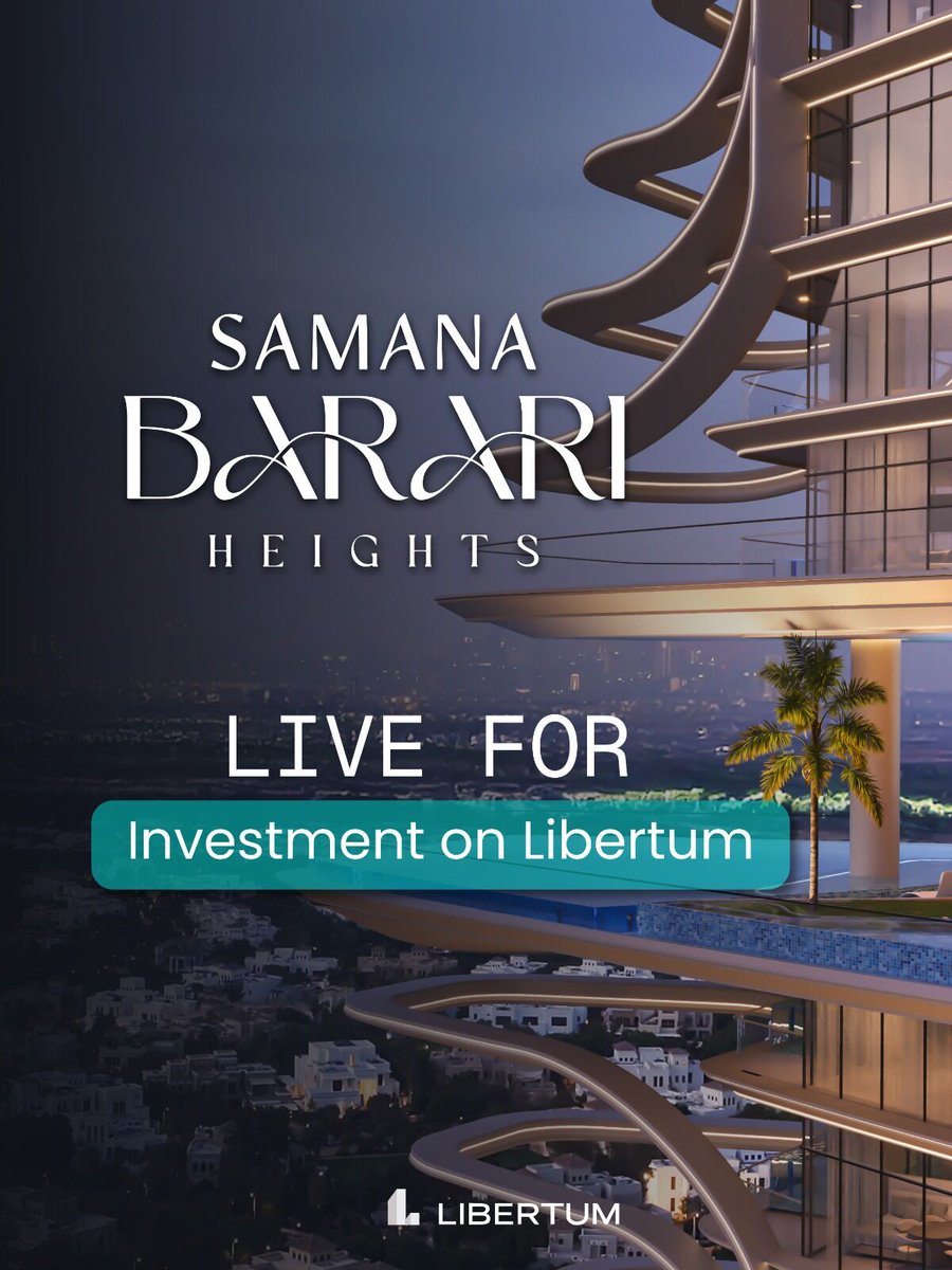 🚀 𝗕𝗮𝗿𝗮𝗿𝗶 𝗛𝗲𝗶𝗴𝗵𝘁𝘀 is LIVE on Libertum’s B-DEX.

Dubai’s newest wellness-living development is now open for fractional, on-chain investment.

Private pools. 8% APY. 52% projected ROI. Access from anywhere. 🌍

This is real estate investing, redesigned.
No gates. No