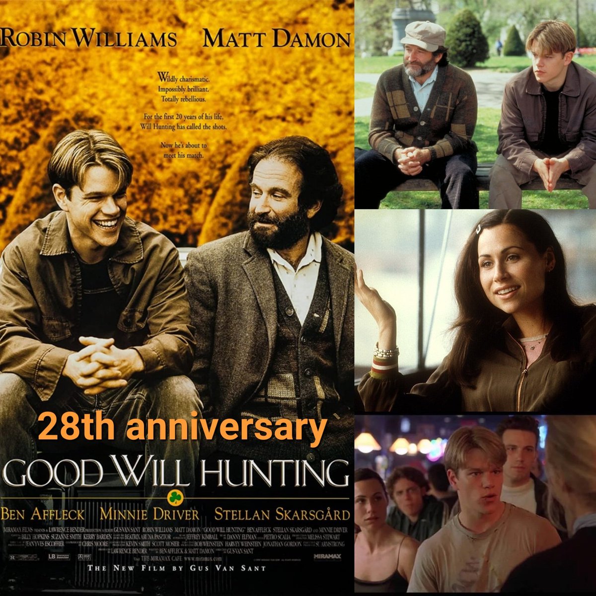 ArenStenslie's tweet photo. Today, it's also the #28thanniversary of @Miramax's "#GoodWillHunting".
#Miramax #WillHunting #DrSeanMaguire #ChuckieSullivan #Skylar #MorganOMally #BillyMcBride #Tom #Clark #JudgeGeorgeHMalone #MITStudent #HenryLipkin https://t.co/HdkQQJTvAa