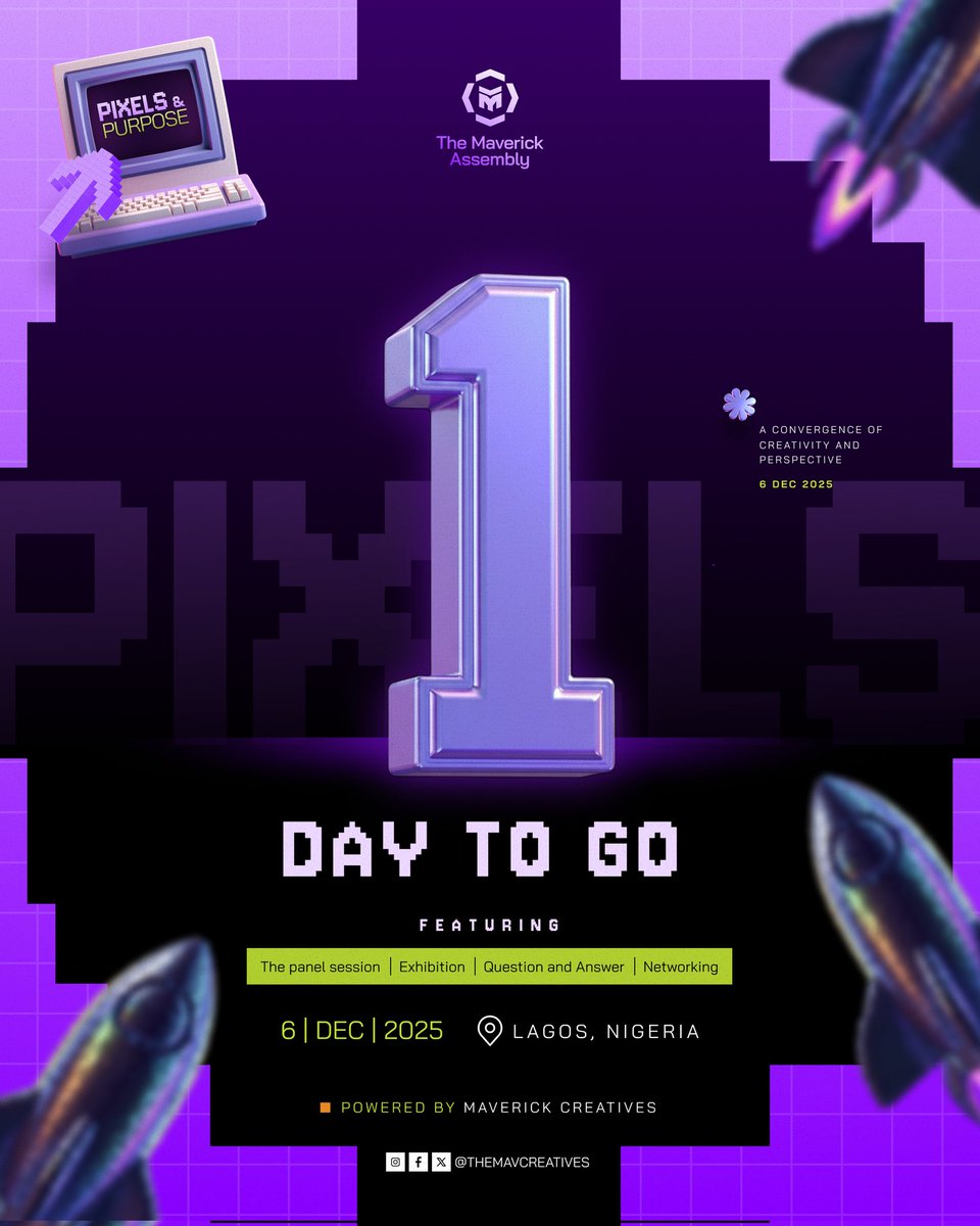 🚨 1 DAY TO GO! 🚨

The Maverick Assembly is almost here. The energy is rising, creatives are gearing up, and tomorrow… we make history.

Don’t be the one reading updates be in the room!
🎟️ bit.ly/MAticketss