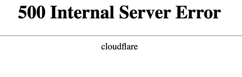 The <a href="/Cloudflare/">Cloudflare</a> 500 Internal Server Error is taking half the internet down.