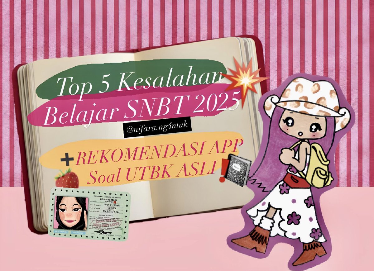 nifar4ngantukZz's tweet image. TOP 5 KESALAHAN BELAJAR SNBT 2025💢❗️❗️

+ Rekomendasi app soal UTBK ASLI💥

────୨ৎ────

- a thread by @nifar4ngantukZz 

Like &amp;amp; RT guys💕⭐️
Thank you🍓⭐️
#studytwt #snbt #UTBK #SMA #akt26 #study
