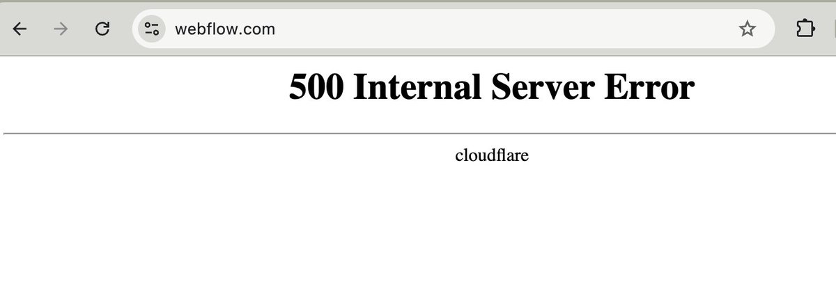 anarh_unit's tweet photo. Dear @webflow, wtf? @Cloudflare, it's you again? 🫠 https://t.co/HMjUK2k5Hn