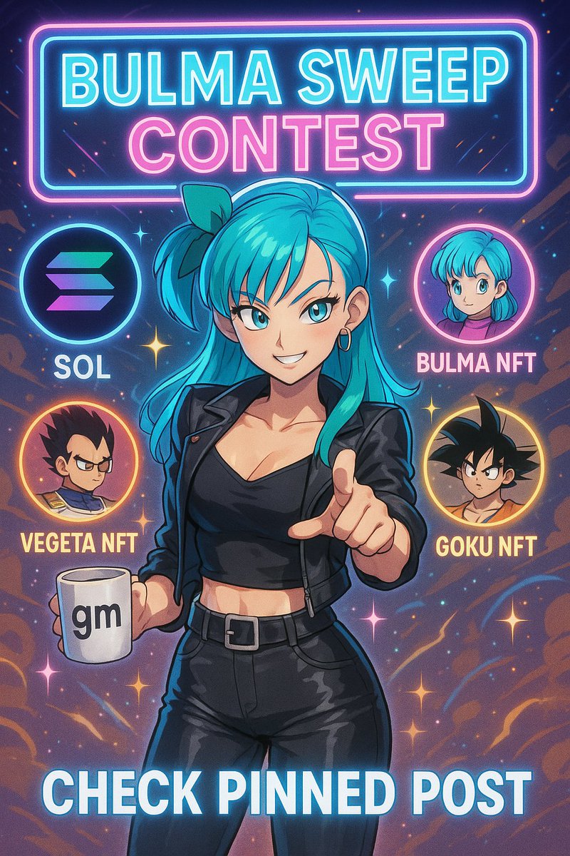 Bulma morning 😌
Before you say it back, 
Go to my pinned post, like, rt, bookmark ,participate…
AND don't forget to buy your Bulma from this link if you’re still Bulma less.😒
magiceden.io/marketplace/bu…