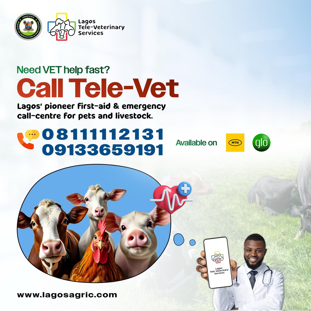 Abi_Olusanya's tweet photo. ...launching the veterinary emergency call centre today at the Ministry's flagship vet clinic at the Johnson Agiri Agricultural complex, Agege. The call centre offers convenient, accessible and fast response to your animal's health concerns.

@followlasg @lagosagric1 @lagos_agriclub