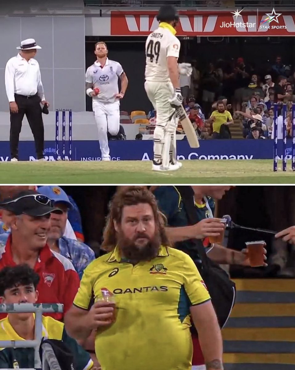 trollkataj's tweet image. Steve Smith gets distracted for a moment after spotting a fan during Ben Stokes’ over! 😅🇦🇺🏏

#AUSvENG #Tests #SteveSmith #Cricket