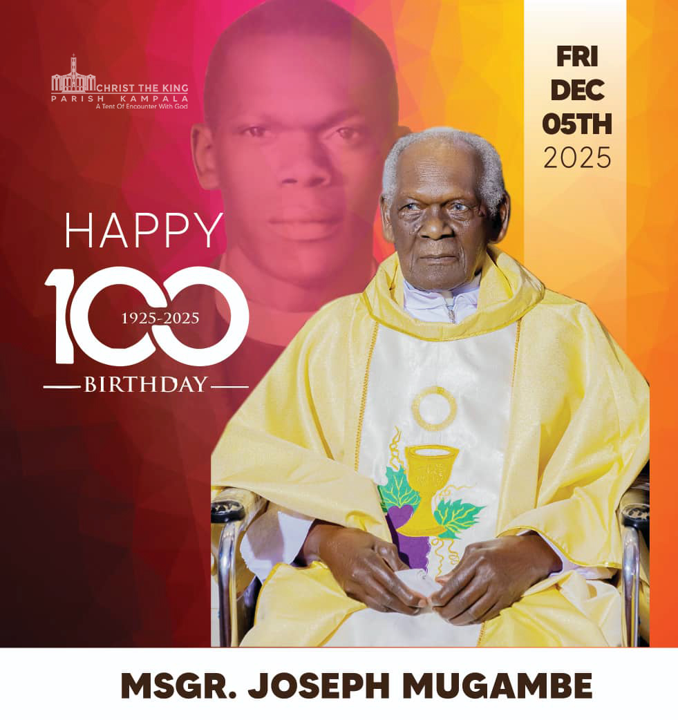 ChristTheKingUG's tweet photo. Today  is the official 100th birthday of our Priest Msgr. Joseph Mugambe, though we celebrated in advance on Parish Day, we continue celebrating him and thanking God for his long, fruitful priestly life. https://t.co/qaMqIucgWn