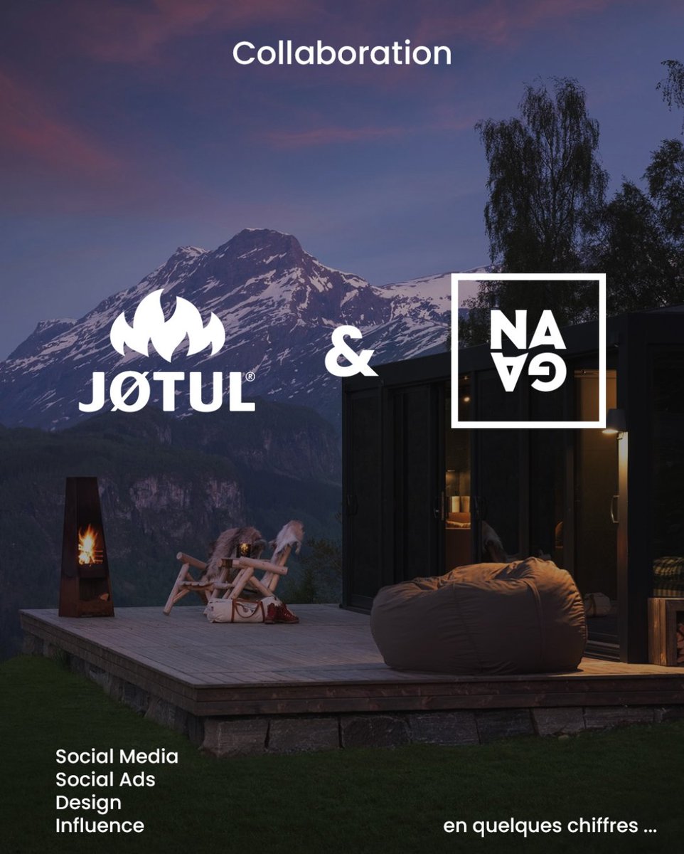 🔥 Depuis 2020, nous accompagnons la marque norvégienne de poêle à bois Jøtul dans le développement de sa présence en Social Media et en Ads.

Résultat :

📢 19 Millions d'impressions

🖥 196 000 clics vers le site web

💬 50 000 interactions avec les contenus