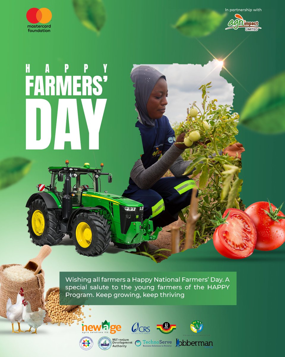 AgriImpactLtd's tweet photo. Happy National Farmersβ Day, Ghana! π¬ππΎ
Big love to all our farmers β and an extra shout-out to the young trailblazers in the HAPPY Program. Youβre not just farmingβ¦ Youβre the heartbeat of Ghanaβs food future! ππΎβ¨
#FarmersDay #HAPPYProgram #AgriImpact #MastercardFoundation https://t.co/xeO2BWYCnl