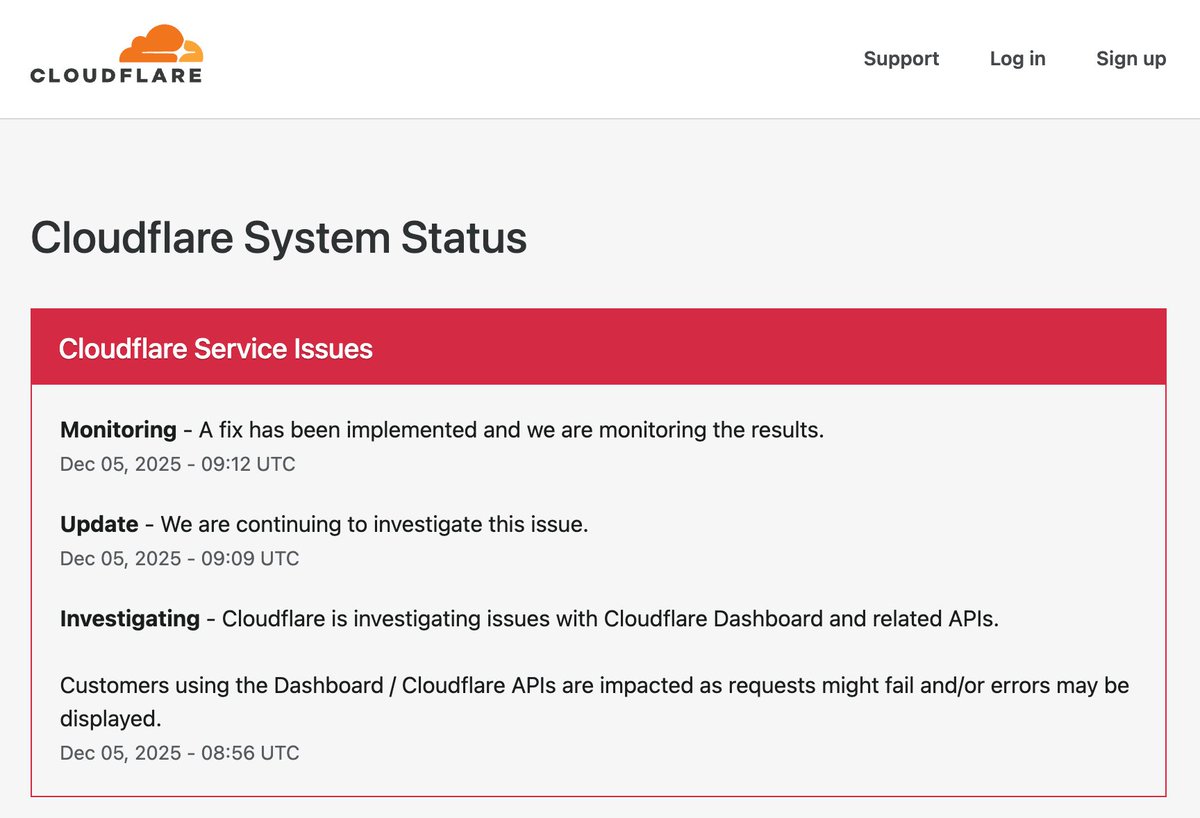 Someone pushed on a Friday again <a href="/Cloudflare/">Cloudflare</a>
