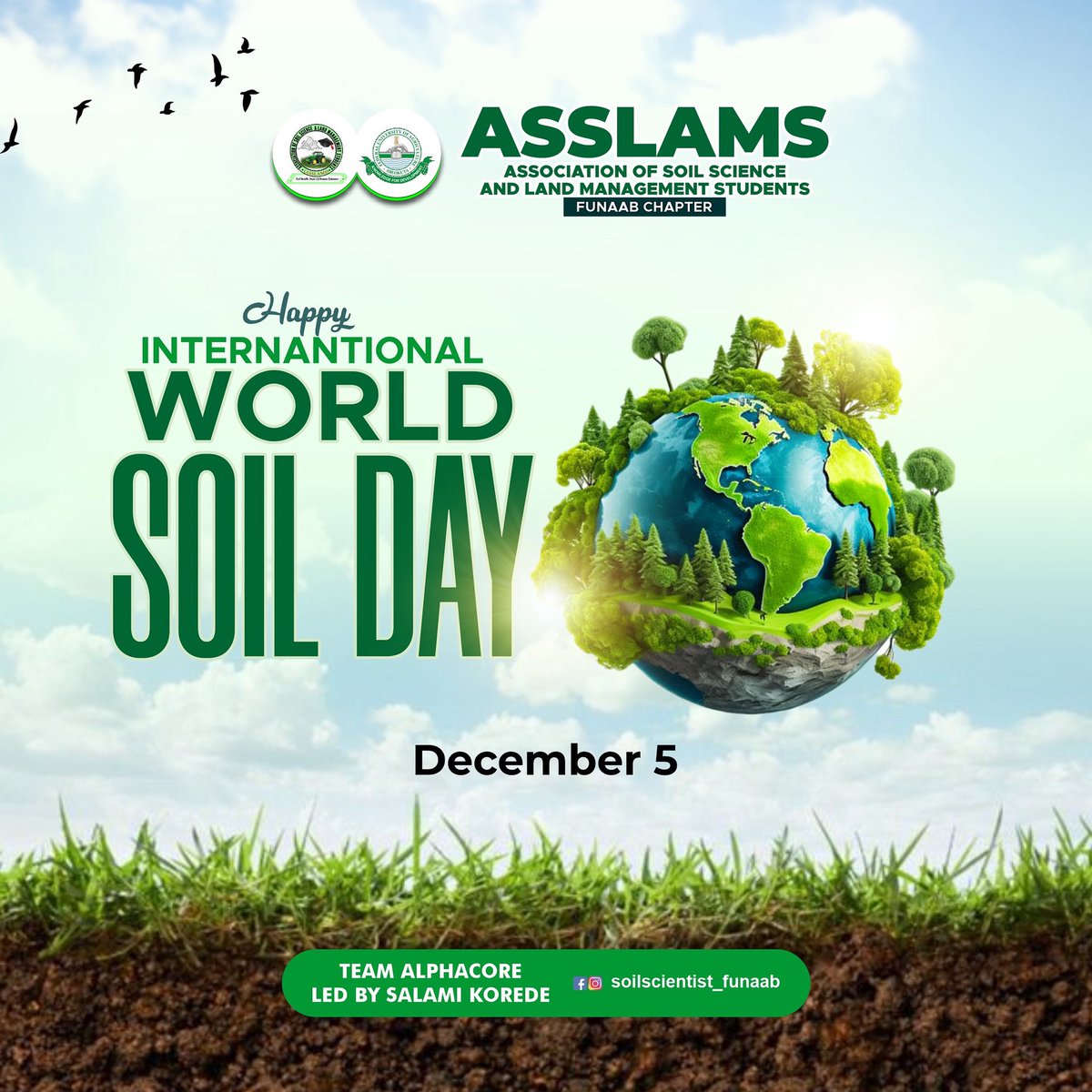 soilscientist_'s tweet photo. World Soil Day reminds us, as ASSLAMS members, of our duty to protect and manage the soil. Healthy soils are the foundation of every crop, every ecosystem, and every restored environment. Today, we renew our commitment to sustainable soil science.#ASSLAMS #WorldSoilDay2025 https://t.co/MpsTg4SfF0