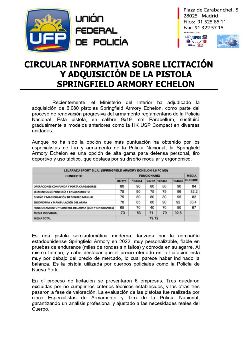 ufpol's tweet photo. 🚨CIRCULAR NUEVA PISTOLA PARA LA POLICÍA NACIONAL🚨

👉Información objetiva, fiable y técnica. #policia #ufpcontigo https://t.co/Kn6hNIiH80
