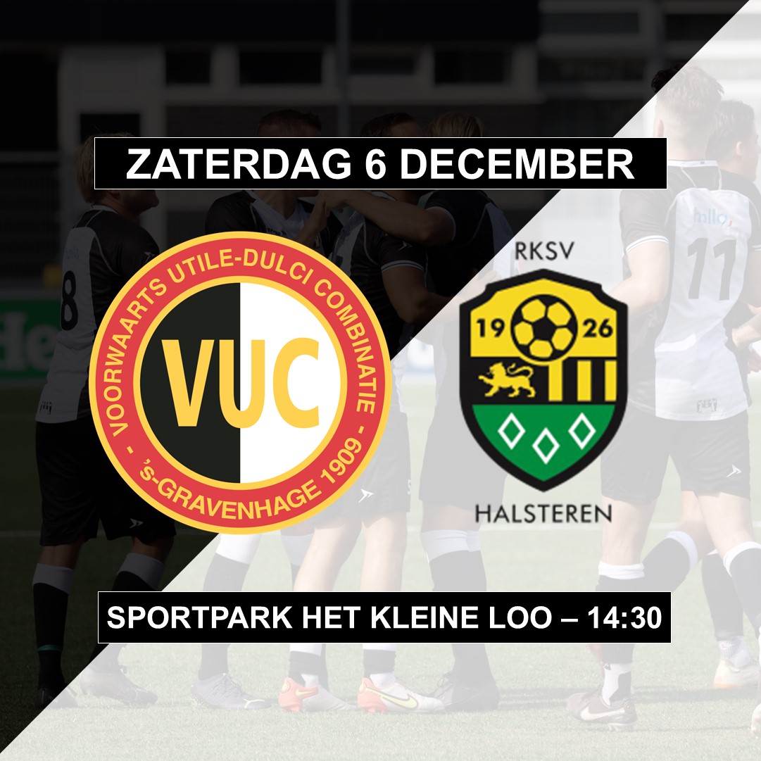 Zaterdag een belangrijke wedstrijd, Halsteren-thuis. Bij winst verlaat VUC de laatste plaats in de Vierde Divisie B.
Aftrap half 3, toegang gratis.