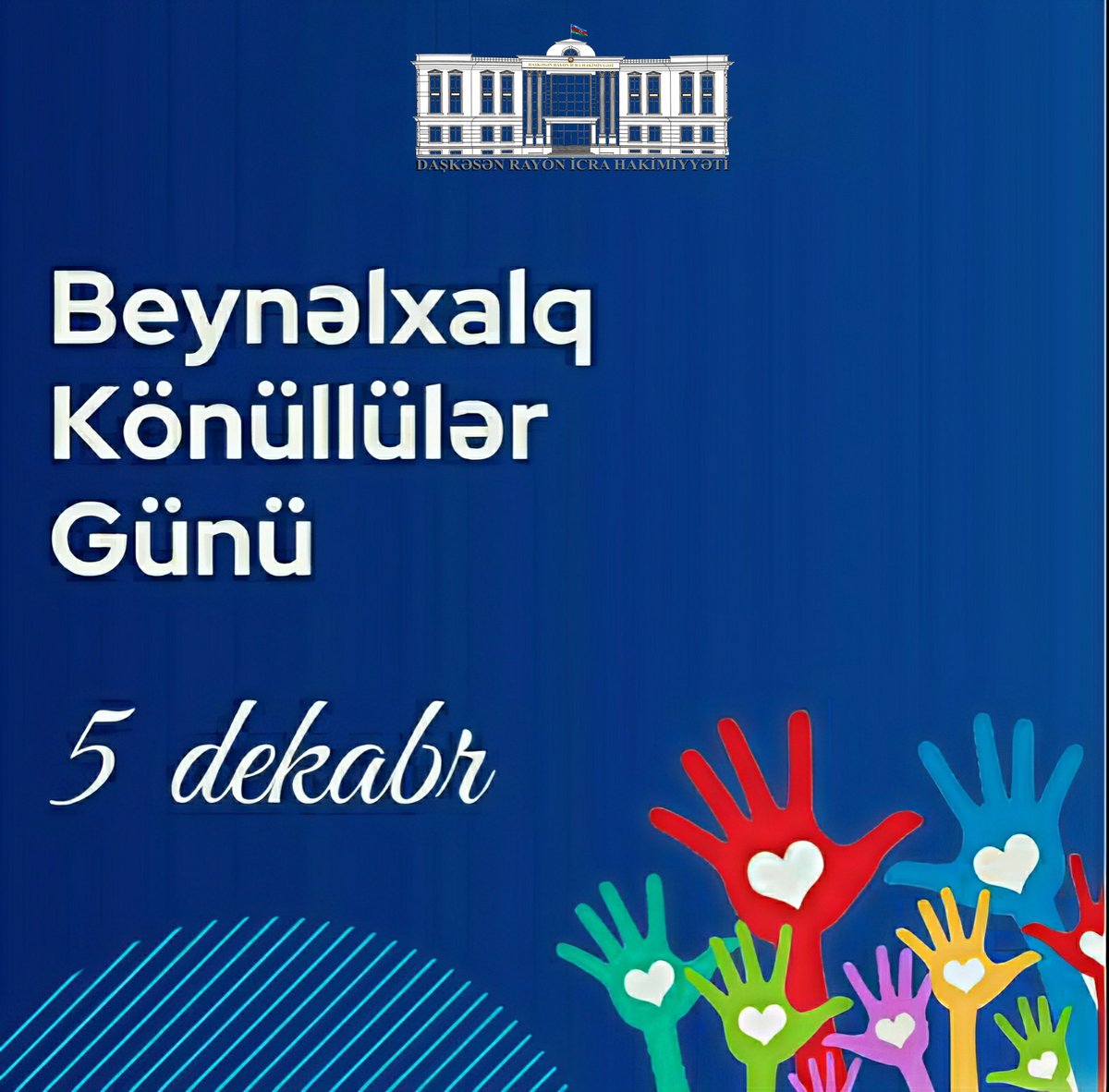 Ölkəmizin könüllü hərəkatının bütün iştirakçılarını, eləcə də Daşkəsən Rayon İcra Hakimiyyətinin fəaliyyətinə dəstək verən könüllüləri təbrik edir, onlara yeni uğurlar arzu edirik.

Ətraflı linkdə: dashkesen-ih.gov.az/az