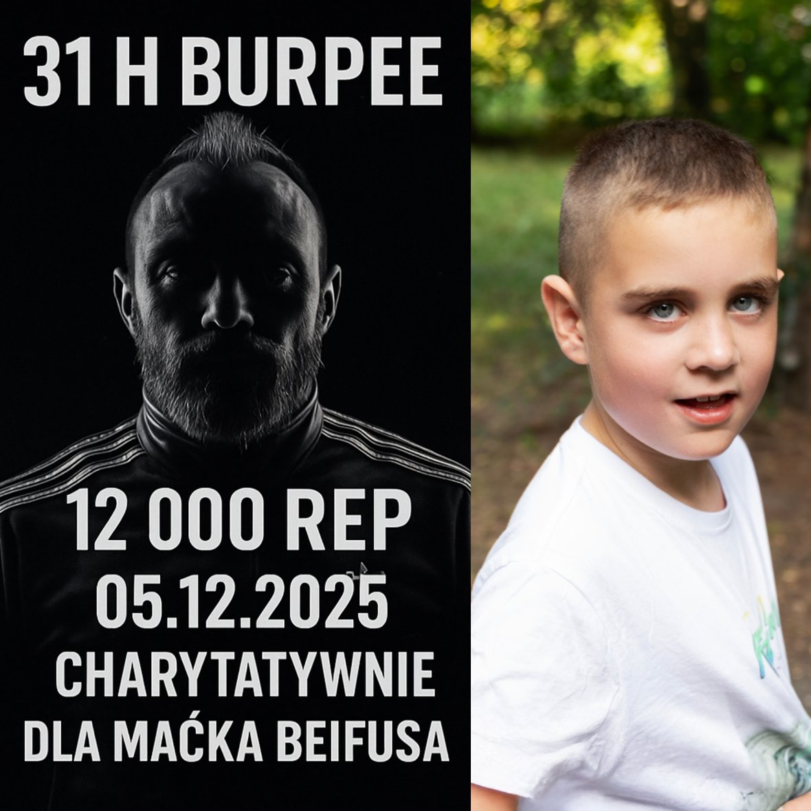 31 godzin burpees dla Maćka Beifusa!

Proszę o wpłaty dla potrzebującej osoby oraz by docenić tego wariata, który podjął się wyzwania!

Każda złotówka się liczy ⬇️

siepomaga.pl/31-h-burpee-dl…