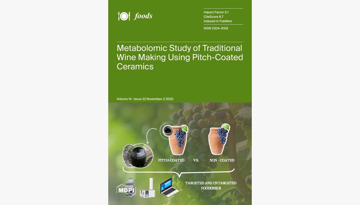 PolyphenolR's tweet image. 🔵Ancient techniques meet modern science!🍇

Our new study explores how pitch-coated pottery, a traditional winemaking method, affects wine composition.

🔗Check out the full paper at @Foods_MDPI
doi.org/10.3390/foods1…

#WineScience #AncientTechniques #Metabolomics #Oenology