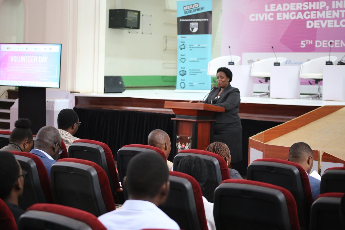 Restless_Uganda's tweet photo. 📣 Happening Now!
International Volunteer Day (IVD) – National Stakeholder Dialogue &amp; Launch of the Uganda Volunteer Policy Roadmap at @Makerere Main Building.

Theme: Volunteering for the Uganda We Want: Leadership, Innovation &amp; Civic Engagement for Sustainable Development. https://t.co/1A4xjPK6bn