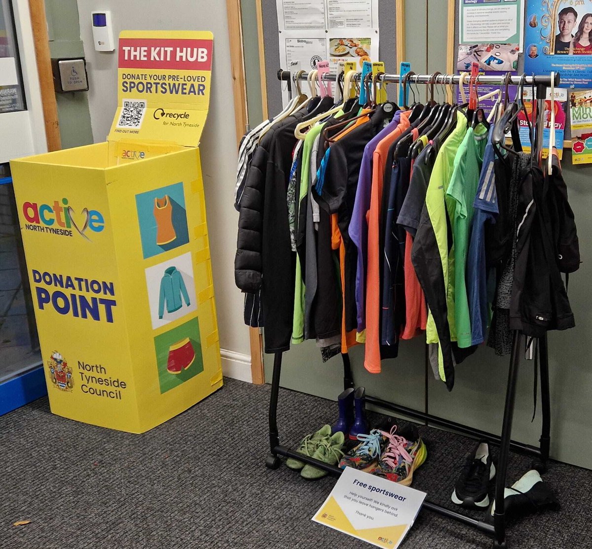 The Kit Hub rail is located in the lobby at Cedarwood until Thursday 11th December, for residents to pick-up pre-loved active wear. Come and help yourself! You can also donate unneeded active wear, too. #CedarwoodTrust #KitHub