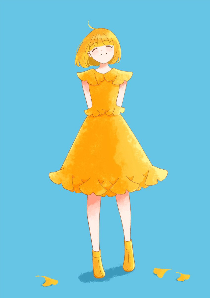 イチョウの女の子
#オリジナルイラスト #oc #art #イラスト #創作イラスト