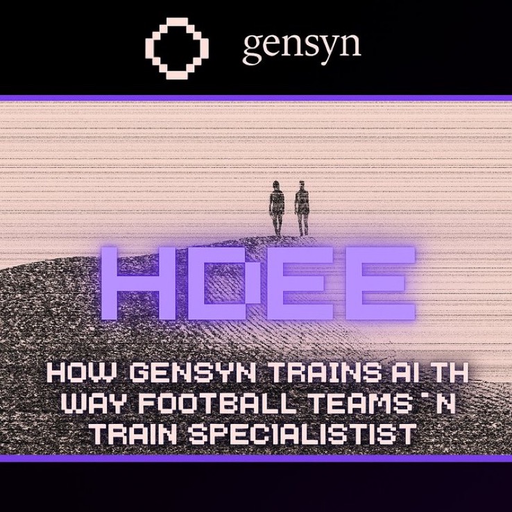 Nwigs_'s tweet photo. Been digging into HDEE on @gensynai, and it might be one of the most underrated parts of the whole stack.
It basically rewrites how decentralized AI training should work.

HDEE is Heterogeneous Domain Expert Ensembles.
Fancy name, simple idea: don’t train one giant model… Train a squad of smaller experts, each specializing in their own domain.

Each expert learns on different data, different hardware, different runtimes, whatever the node can support.
No need for everything to match. No need for the entire network to sync up perfectly.

All these experts train in parallel across the network.
Once they’re done, Gensyn merges them into a single model that’s stronger because it learned from a diverse set of specialists instead of one monolithic blob.

In testing, the HDEE ensemble actually beat the “normal” baseline, especially in domain-specific tasks.
Diversity is a real performance gain.

This is why HDEE fits decentralized compute so cleanly:
• mixed hardware is fine
• coordination overhead stays low
• Total compute is used more efficiently
• Contributions vary but still matter

HDEE is basically Gensyn saying:
“You don’t need one supermachine to train smart models, you need a network of specialists that can learn together.”