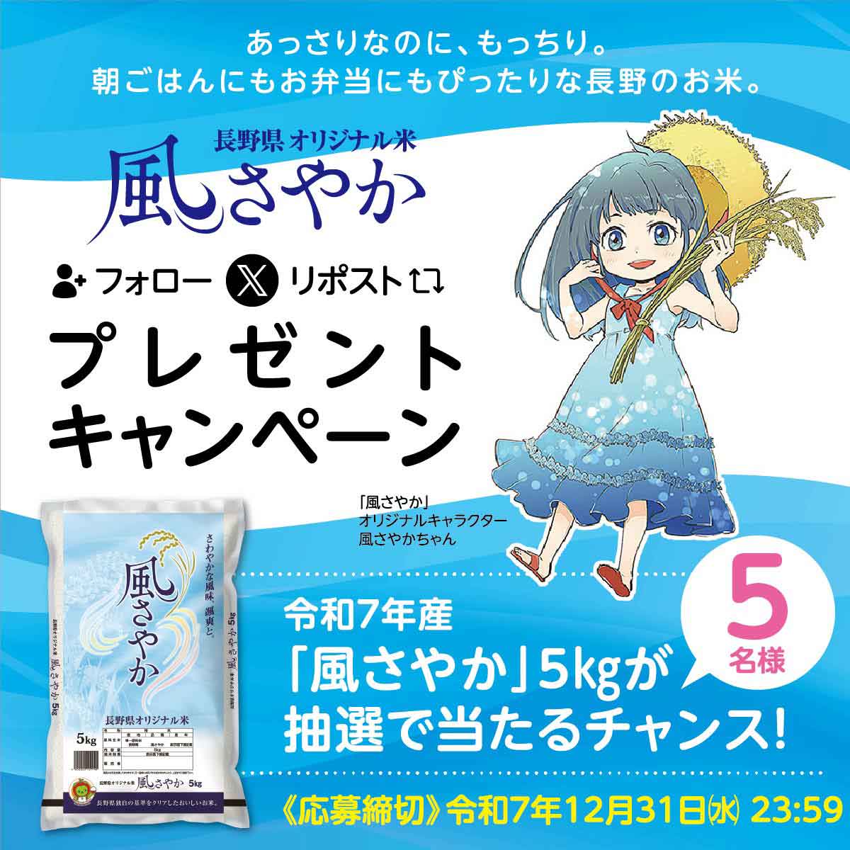 長野県のお米「風さやか」 (@kazesayaka2022) / Posts / X