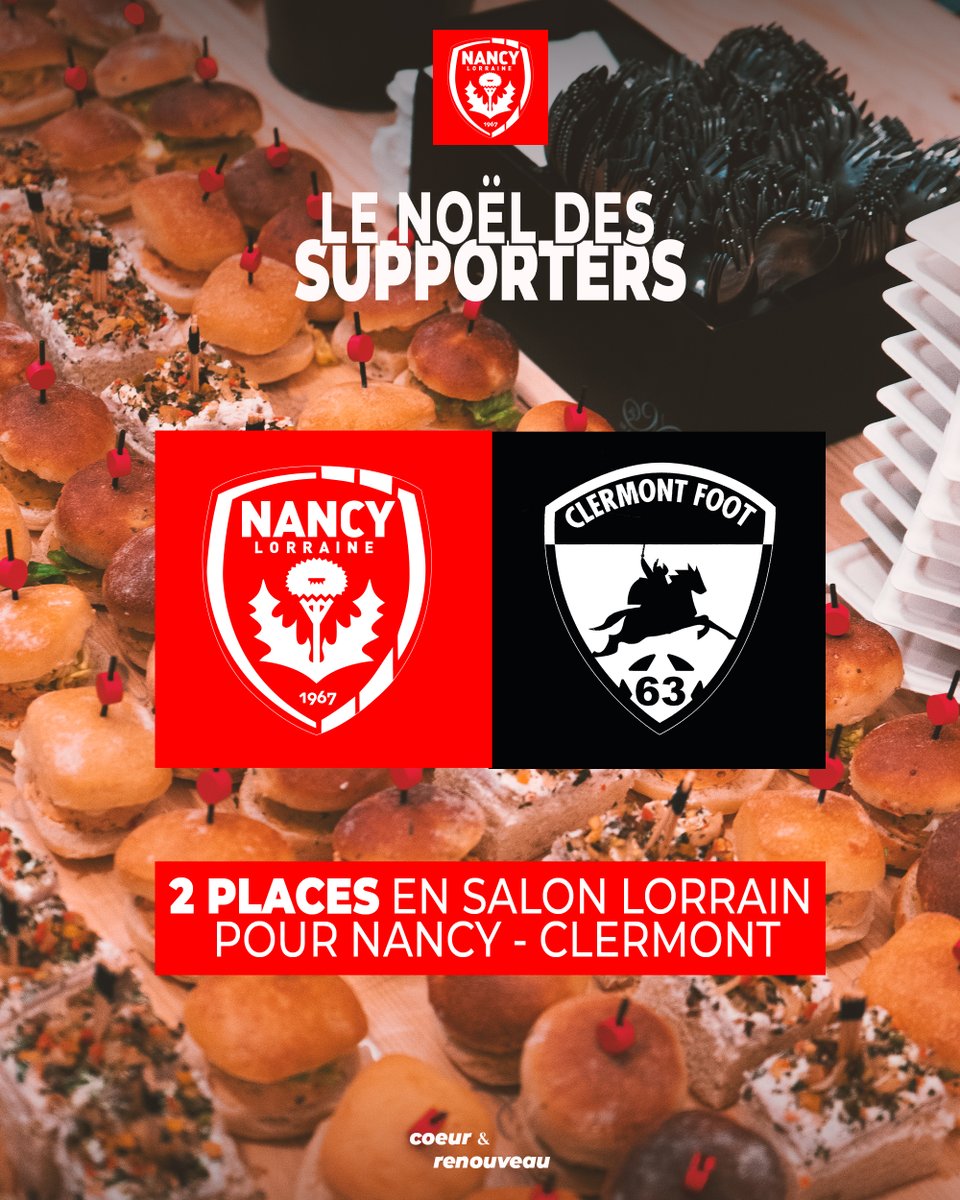 asnlofficiel's tweet image. 🎄 LE NOËL DES SUPPORTERS 🧣

🎫 Après le succès des 6 tickets d'or, tentez de gagner 2 places en Salon Lorrain pour le match contre Clermont 🎁

Pour participer à ce jeu concours, il vous suffit de :
- suivre le compte @asnlofficiel 
- aimer et reposter le post 
- identifier en…