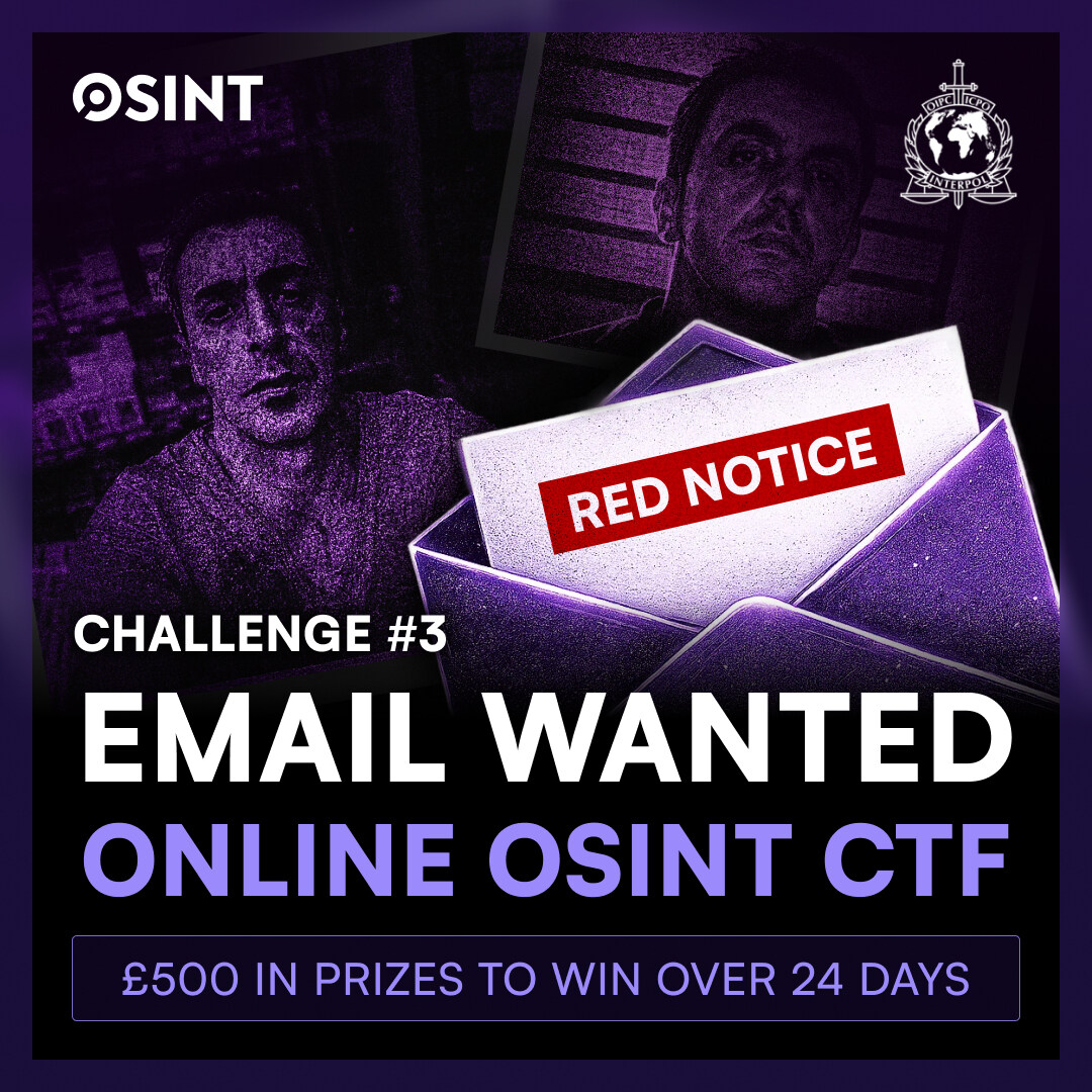 OSINTindustries's tweet photo. 🔍 Challenge Alert No. 3: Track an Interpol Red Notice Target.🚨

Olivier HADJEJ, born 17/07/1967, is wanted by France for fraud, money laundering, and participation in a criminal conspiracy. He has links to France and Israel.

👉🏼 Your mission: Using only legal open-source intelligence methods, identify one email address that can be reasonably linked to this individual.

🏆 Prize: Win 30 credits (£20 subscription value)

Flag Format: OSINT{email}

🎮 Play now: https://t.co/mC5VYGvi3r

Full challenge details on the platform. Ready to prove your investigative skills?