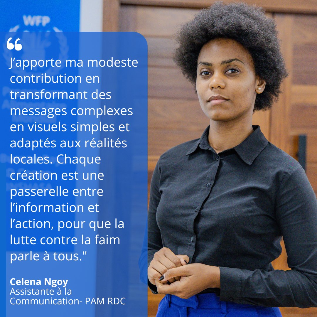 ✨ « Chaque contribution compte » ✨

Aujourd’hui, nous saluons le courage💪 et l’engagement des Volontaires des Nations unies (VNU).

Au #PAM-RDC🇨🇩, les VNU font la différence, chaque jour, aux côtés des communautés que nous servons en RDC.
Zoom sur Celena, assistante en