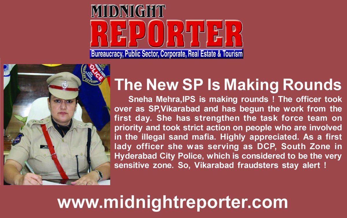 Making rounds - <a href="/spvikarabad/">SP Vikarabad</a>  !
#MidnightReporter celebrates the #womenscricketworldcup2025 win with former Indian cricketer, former captain, Khel Ratna , Arjuna Awardee and Padma Shri Awardee Mithali Raj with the launch of the November edition.

Epaper :
midnightreporter.com/November_2025.…