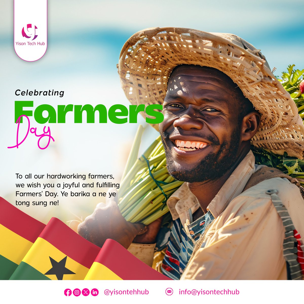 yisontechhub's tweet photo. Great nations grow from the hands that till the soil. Today, we celebrate our farmers whose tireless work sustains our communities and strengthens our country. We are grateful for your commitment and proud to honour your contribution. Happy Farmers' Day.

#farmersday #agriculture https://t.co/1By8P8SFxU
